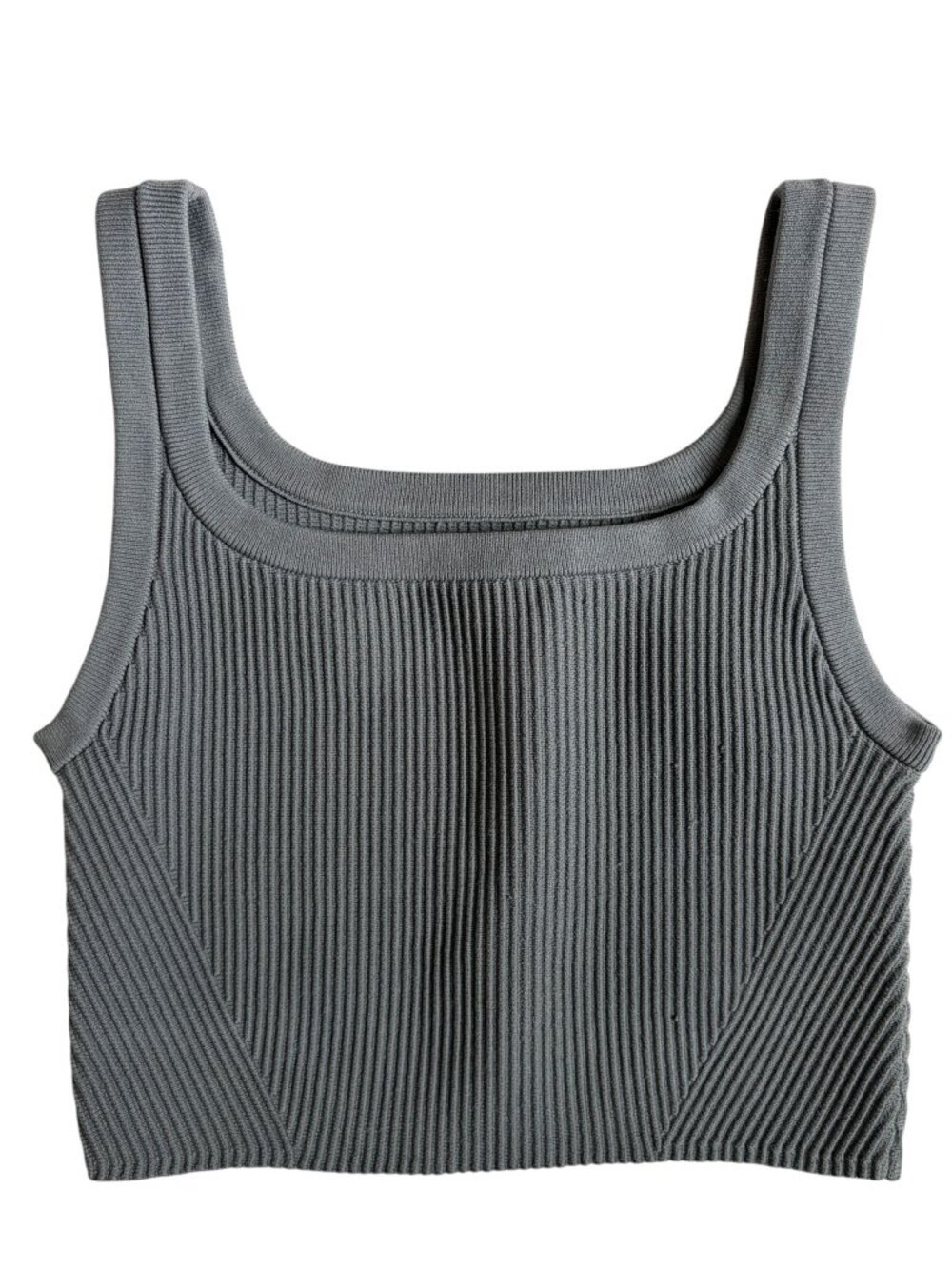 Cuts Clothing Cropped Ribbed Tank Top (Army Green) - Small